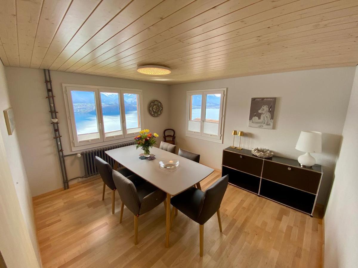 Chalet Egglen "Typical Swiss House, Best Views, Private Jacuzzi" Sigriswil Eksteriør billede