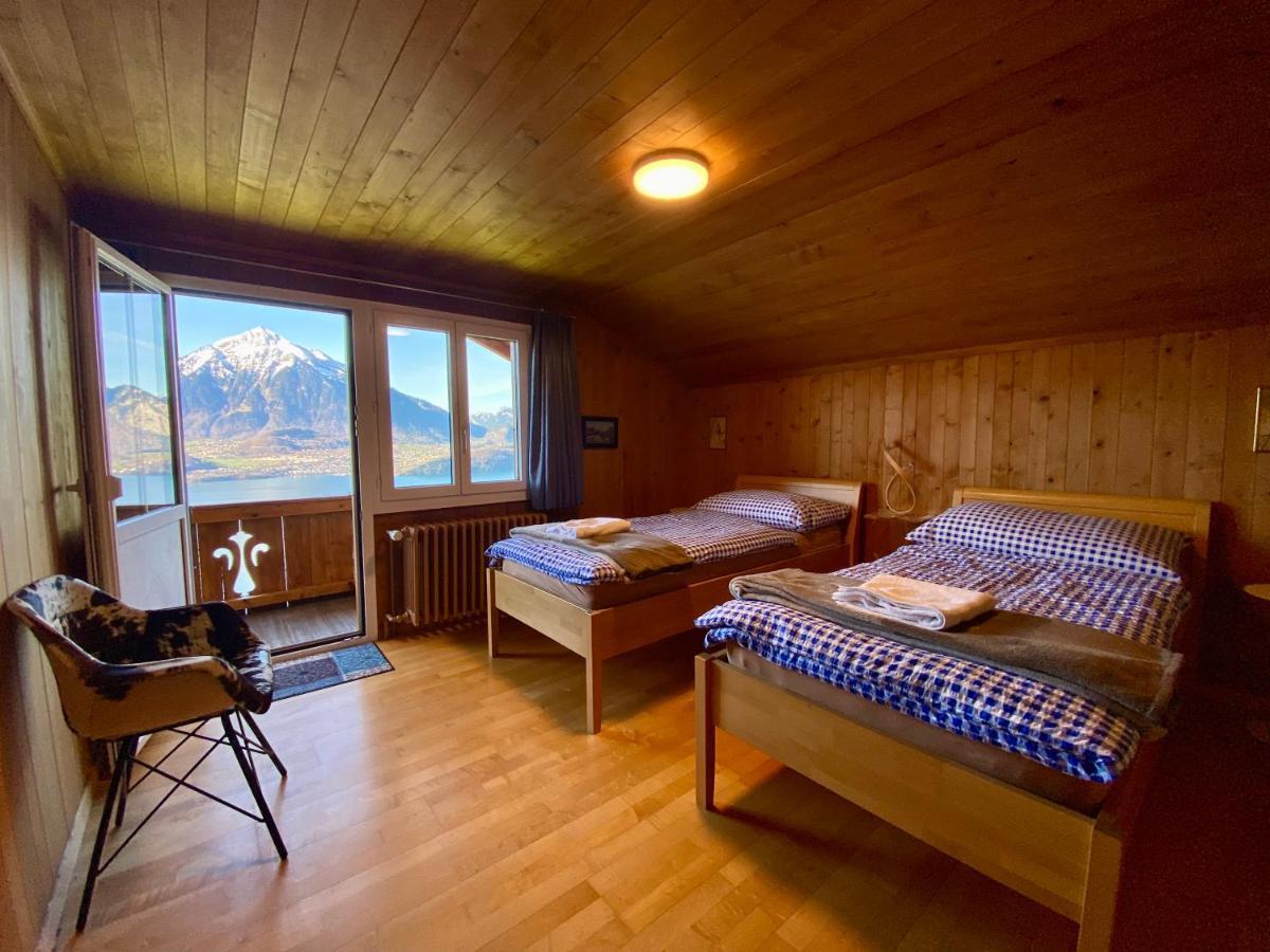 Chalet Egglen "Typical Swiss House, Best Views, Private Jacuzzi" Sigriswil Eksteriør billede