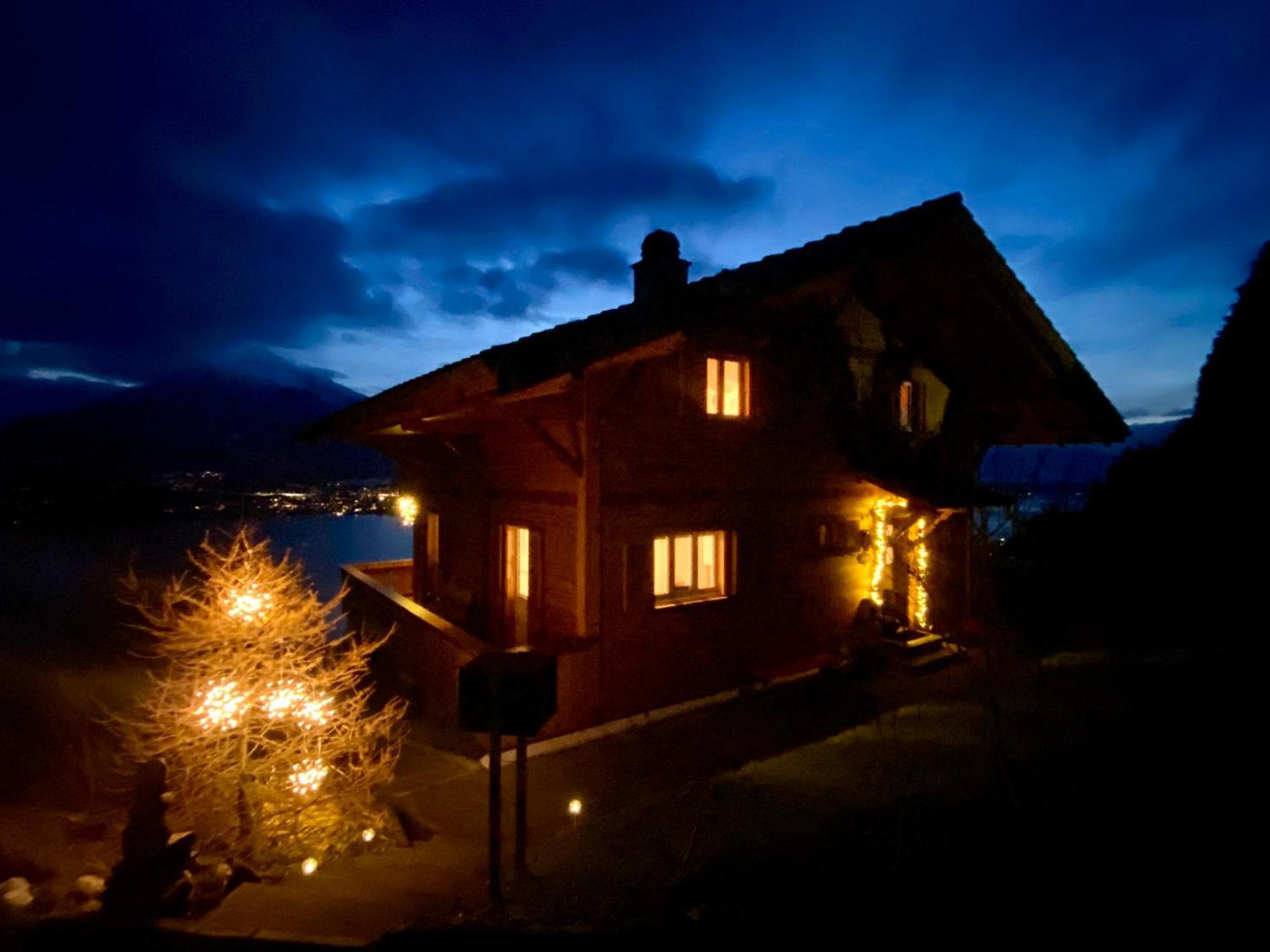 Chalet Egglen "Typical Swiss House, Best Views, Private Jacuzzi" Sigriswil Eksteriør billede